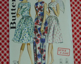Vintage Pattern c.1960's Butterick No.3000 Full Skirt Dress Size 16 Uncut FF