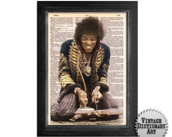 The Jimi Hendrix Experience - Print on Vintage Dictionary Paper - 8x10.5