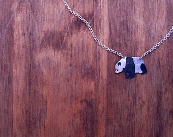 choker, necklace,panda necklace, panda jewelry, bear necklace, silver necklace, silver panda, animal necklace, animal jewelry