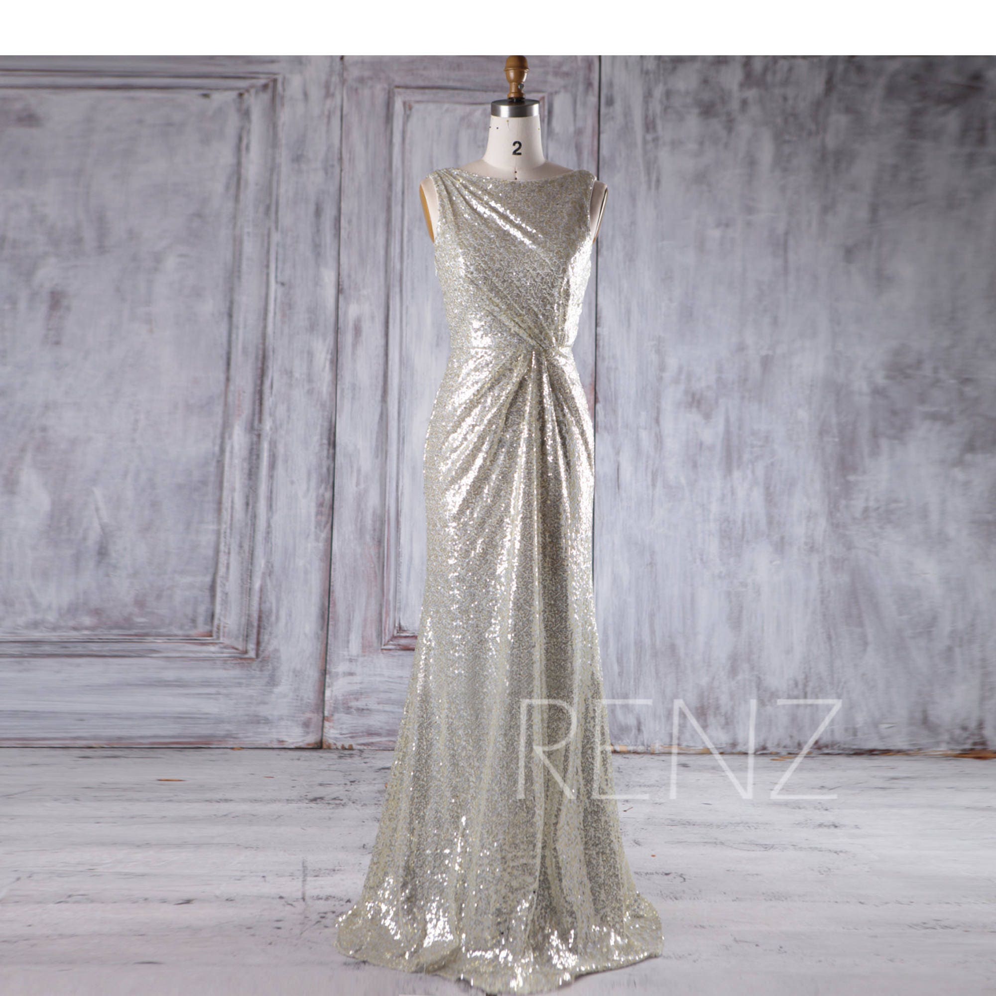 silver gold gown