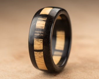 Size 7.5 - Pale Moon Ebony Wood Ring