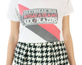 Redesigned Vintage Nike Portland Trailblazers Tee Crop Top