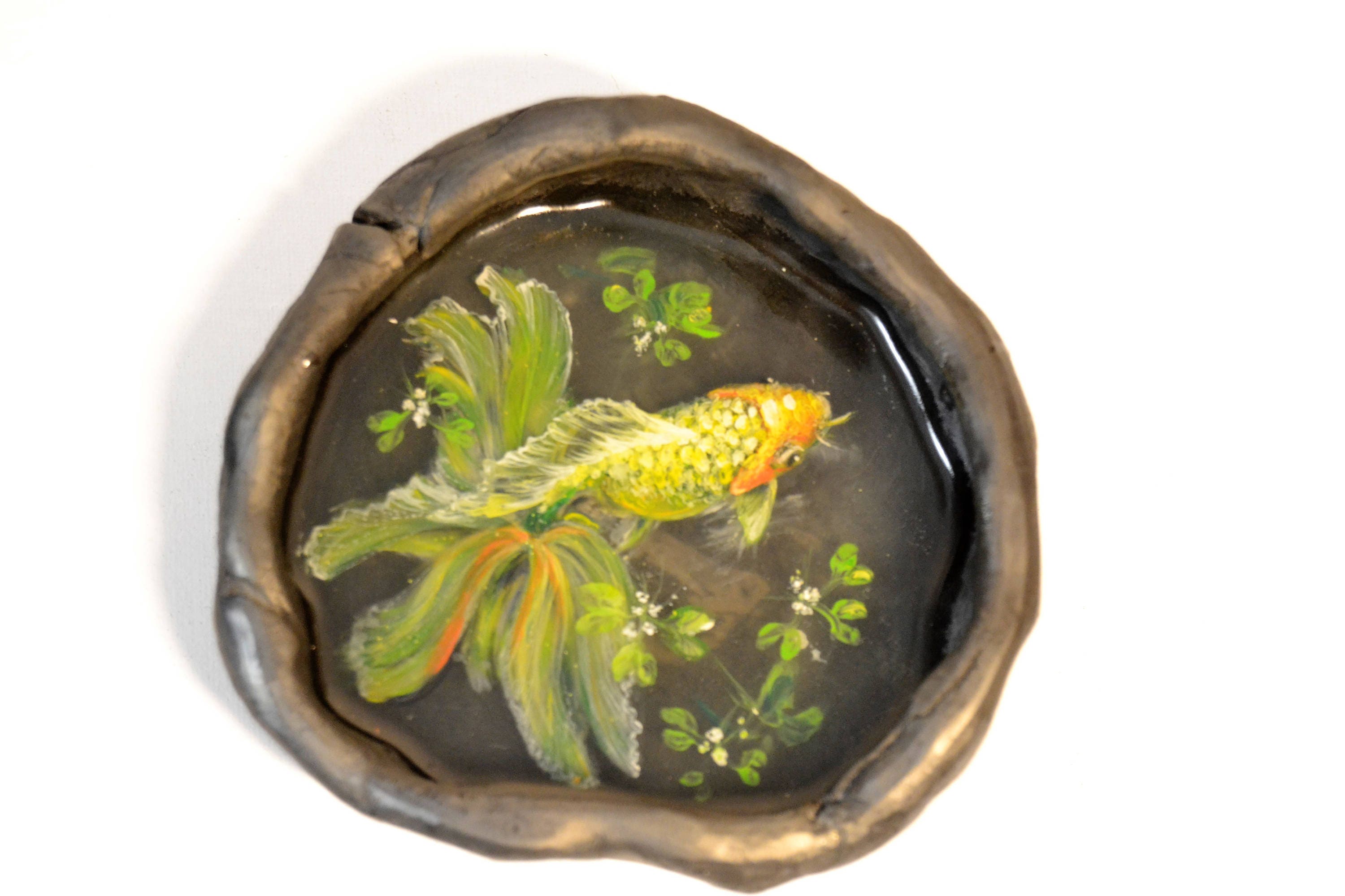 GOLD Fish Resin Artwork Fish Painting Resin Art   Il Fullxfull.1188838986 Fs0b 