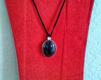 Banded Agate Cabochon in Sterling Silver Bezel