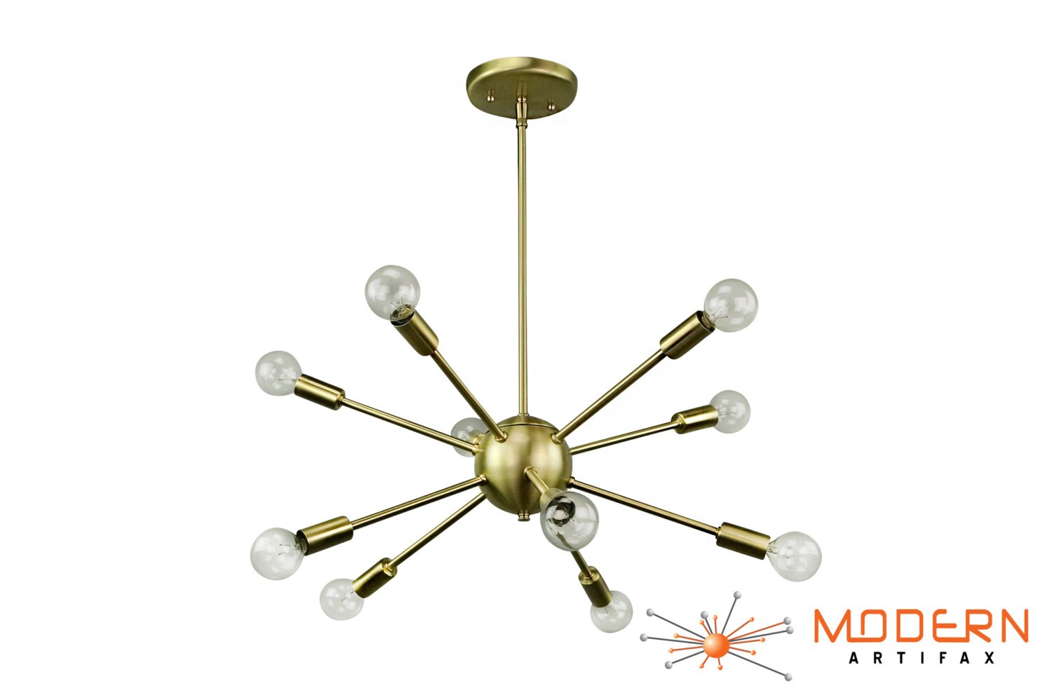 Mid Century Modern Sputnik Atomic Lamp Starburst Chandelier Zoom