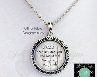 Daughter in law, Daughter in law gift, Future Daughter in law gift, Daughter-in-law gift, welcome to the family, our son love you