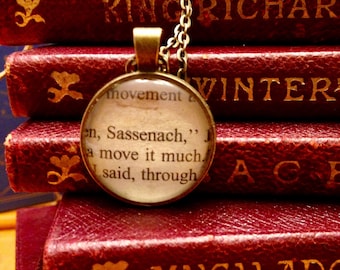 Outlander necklace, Sassenach, Diana Gabaldon, book lover necklace