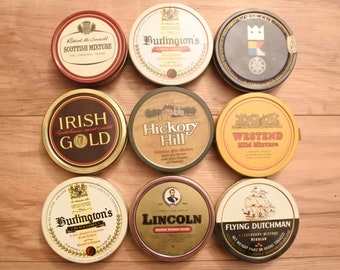 Vintage 9x round Pipe Tobacco Tin