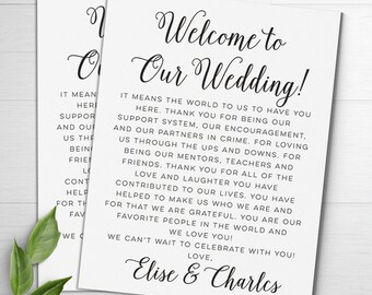 Wedding Welcome Letters, Wedding Itineraries, Wedding Welcome Bag, Welcome Card, Wedding Favor, Wedding Thank You Card, Destination Wedding
