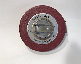 Westcraft 50 Foot Tape Measurer Western Auto Supply USA Leather Metal