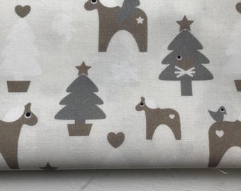 Trees + Horse - Grey/Beige - Woven Cotton - Made in Denmark