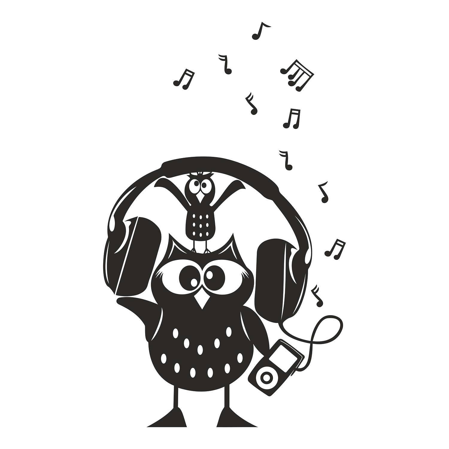 Download Owl Music Graphics SVG Dxf EPS Png Cdr Ai Pdf Vector Art