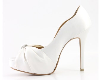 white bridal shoes