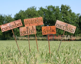 Classic Metal Garden Markers, herb marker, garden marker, garden markers, vegetable marker, gardener gift, garden signs, garden stakes, herb