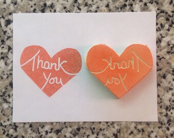 Thank You Stamp - handmade, rubber stamp, heart, love, maker, thanks, gratitude