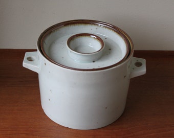 Reduced: Vintage Dansk Brown Mist by Neils Refsgaard, Lidded Casserole Crock Pot, Double Handle, 1.75 QT, Stoneware, Denmark, Scandinavian