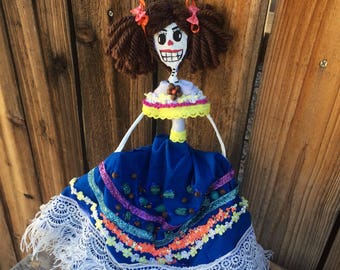 Dia de los muertos papermache skeleton doll
