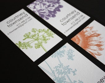 Botanical Calling Cards - 5 designs in a set of 25 or 50 cards