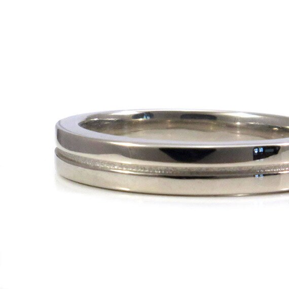 Mens Two Paths Wedding Ring - 4mm Comfort Fit Gold Band
