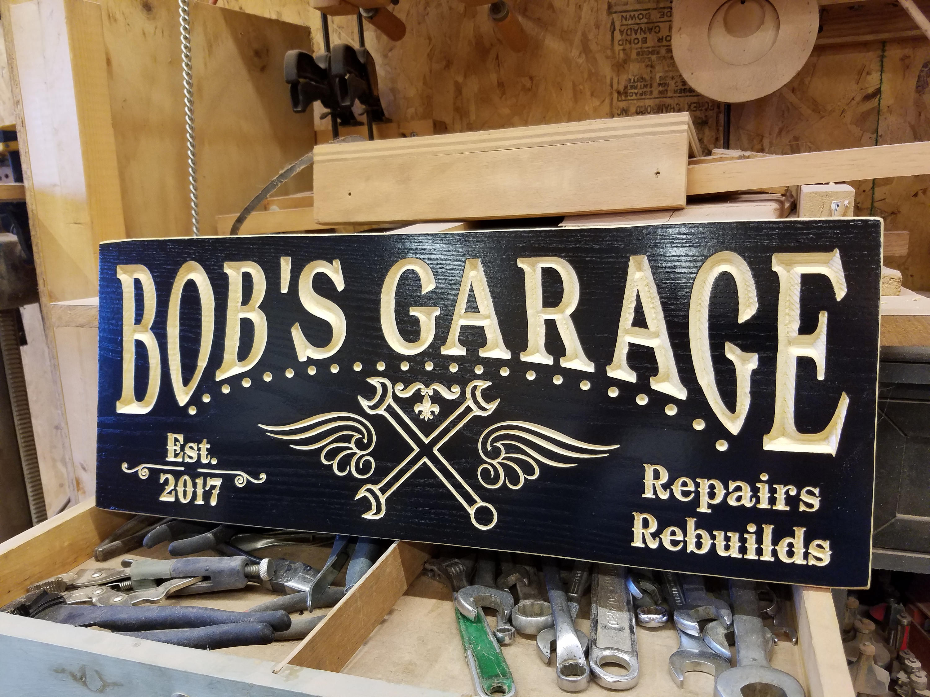 Personalized Garage Sign Custom Made Business Carved Wooden   Il Fullxfull.1396914062 7dk4 