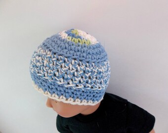 18 inch Boy Doll Crochet Hat Blue and White Striped Cotton Beanie Accessories Toys