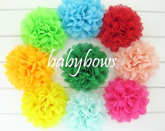 3x Big Flowers Baby Girl Hair Clips