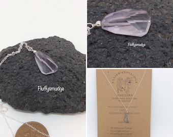 Faceted light amethyst on a 925 sterling silver 18" chain