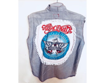 Aerosmith Chambray Button Up - Size M