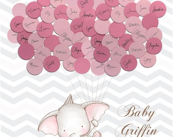 Baby Shower Guest Book TUTU Elephant - Guest Book Elephant