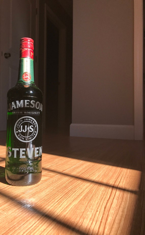 Custom Engraved Jameson Etched Irish Whiskey Whisky Bottle