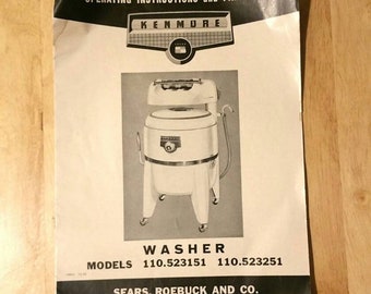 Vintage Kenmore Wringer Washer owners manual and parts list free US shipping!