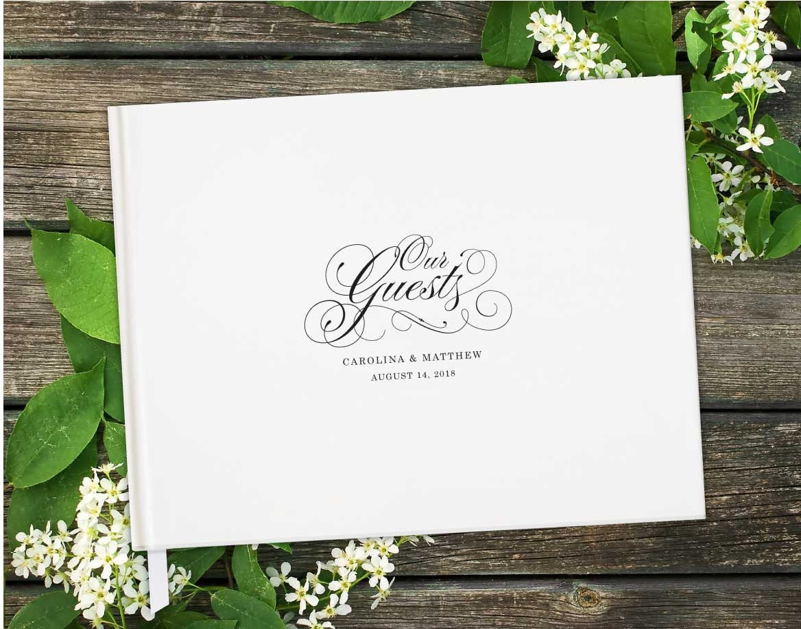 our guests horizontal wedding guest book with blank pages wedding guest book with blank pages