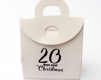 24 x diy advent calendar bag boxes printed stickers to fill yourself- christmas countdown