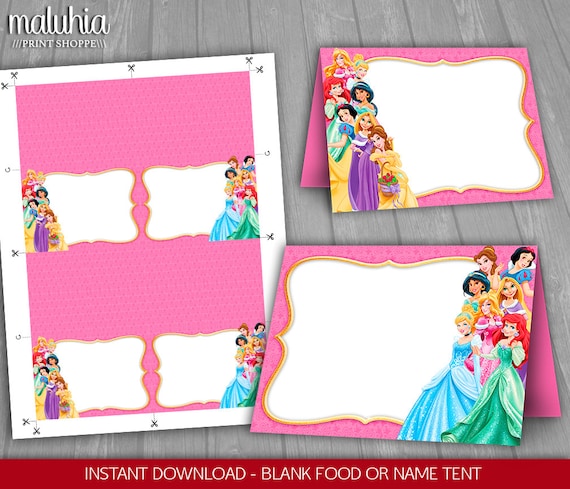 Disney Princess Food Tents INSTANT DOWNLOAD Disney