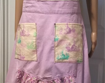 Apron Rabbits Bunnies Spring Wearable Art SewBeeMine One of a Kind