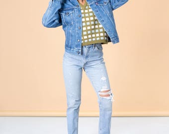 LEVIS denim JACKET jean vintage OVERSIZE 90S women woman levi / Small Medium / coats