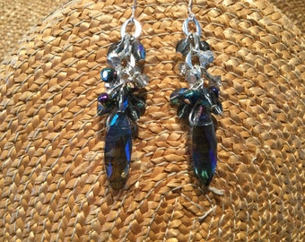 Crystal Blues charmed earrings