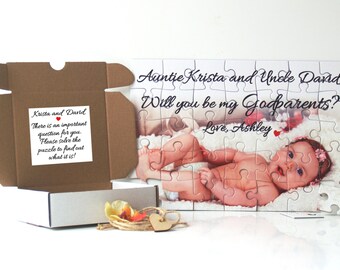 Will you be my Godparents puzzle, Will you be my Godmother, Will you be my Godfather, Godparents invitation, Madrina, Padrino