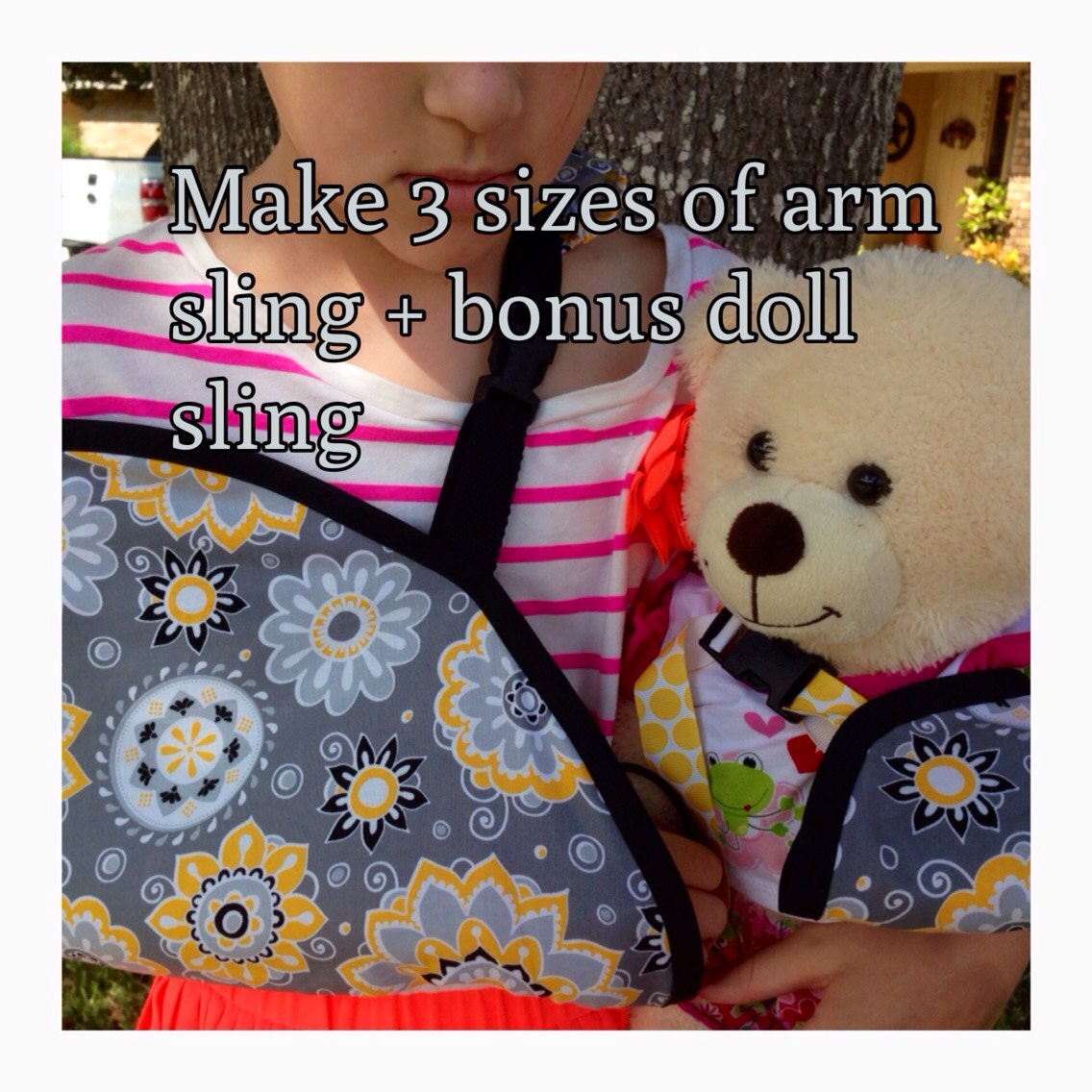 DIY Arm Sling Cast Cover Sewing Pattern Three Sizes Kids
