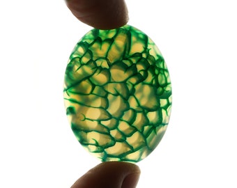 Green Dragon Veins Agate cabochon stone EA576