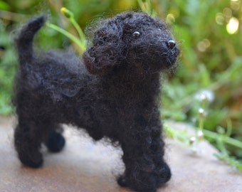 OOAK Handmade Needle Felted Portuguese Water Dog