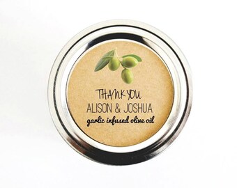 Olive Oil Favor Labels for Wedding Thank You Gifts, Wedding Favor Stickers, Custom Wedding Labels, Olive Branch, Olive FAvor Stickers