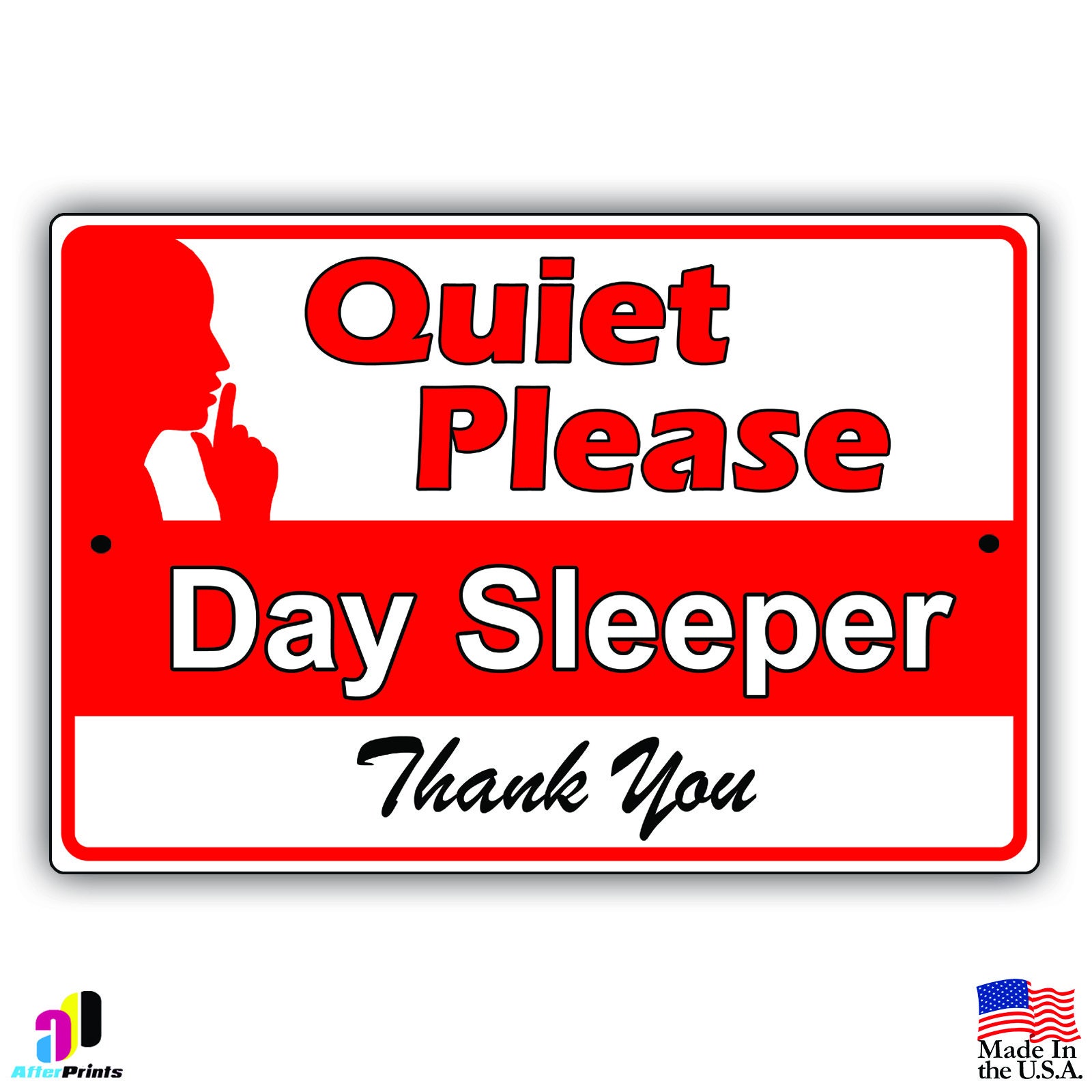 quiet please day sleeper thank you aluminum metal sign quiet please sign