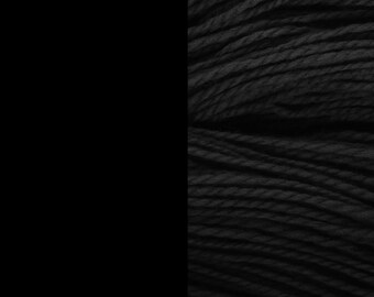Wool yarn, black, bulky 2-ply worsted pure wool knitting yarn 50g/65m cake
