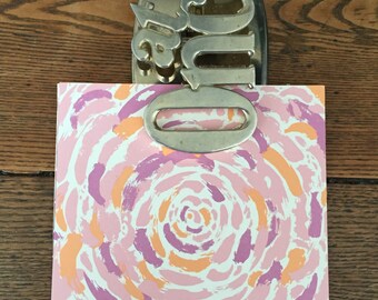Brass "At Once" Desk Accesory • Paperweight • Memo Clip