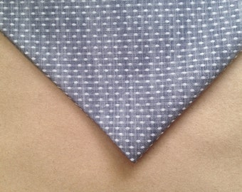 Handmade Pin Dot Chambray Pocket Square // groomsmen gift