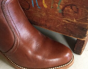 Vintage Tall Leather Dexter Boots With Frye Storage Bag Brown Made in USA SZ 6 1/2