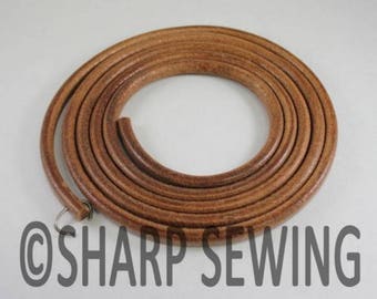 72" Leather Belt with Hook fits Singer Treadle Sewing Machines 5/16" (8mm) Industrial Sewing Machine Leather Belt