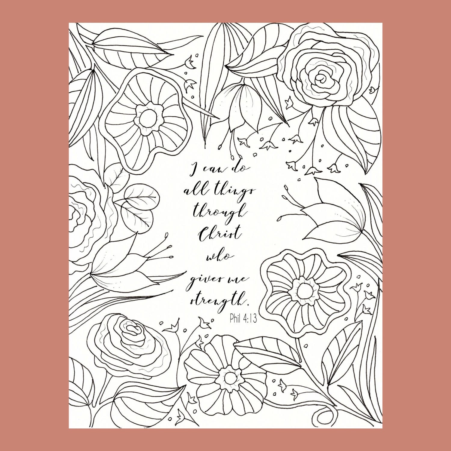 Philippians 4:13 Coloring Page Bible Verse Coloring Page