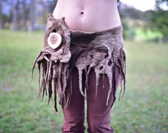 Felt Belt-Tree Costume-Tree Belt-Druid Costume-Woodland Theme-Pixie Belt-Fantasy Costume-Festival Wear-Burning Man-Performance Costume OOAK